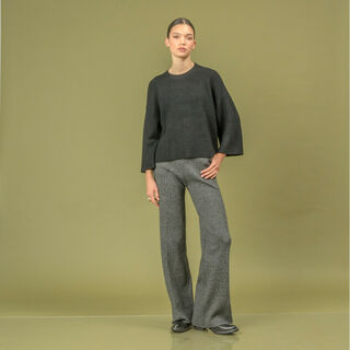 Cropped Rib Sweater